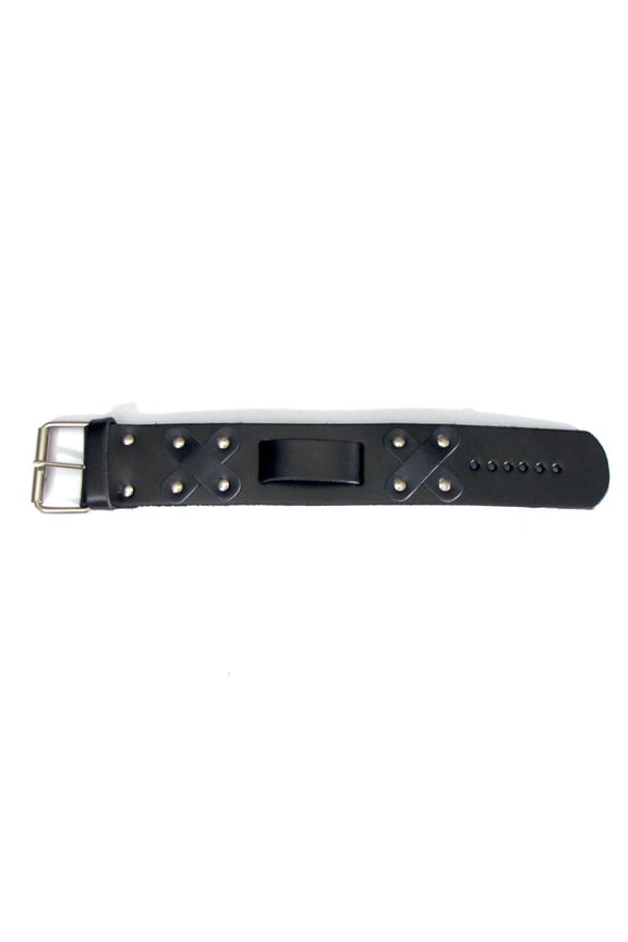 Wide Black Leather Replacement Watch Band Strap, USA Made Cowhide