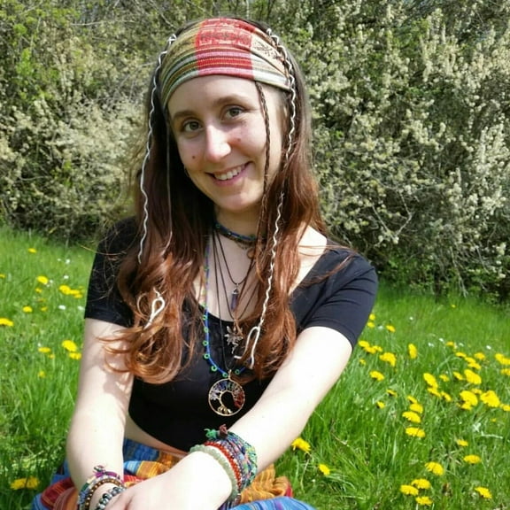 Wide Boho Headband | Mandarin Green