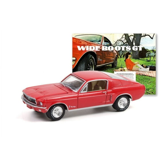 "Wide Boots GT" 1968 Ford Mustang, Red - Greenlight 30247/48 - 1/64 scale Diecast Model Toy Car