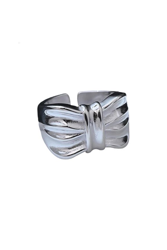 Wide Bowknot Shaped Rings With Artistic Folding Design And Comfortable Fit Ideal For Everyday Use