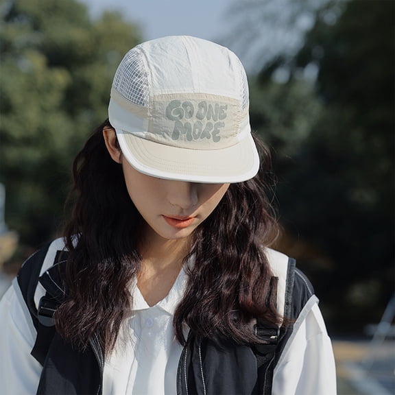 Wide Brim 5 Panel Baseball Cap Mesh Quick Drying Summer Cap for Men Women Lightweight Breathable Sports Hat Brown