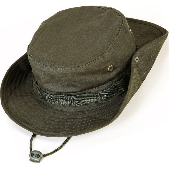 Wide Brim Boonie Hat, Men & Women Top Camo Bucket Hats for Safari Military Beach