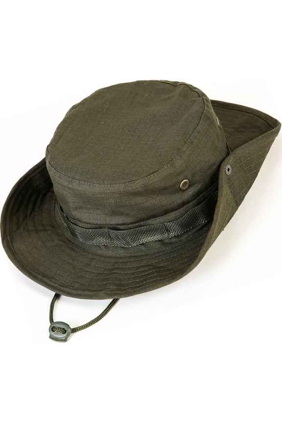 Wide Brim Boonie Hat, Men & Women Top Camo Bucket Hats for Safari Military Beach