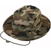 Wide Brim Boonie Hat, Men & Women Top Camo Bucket Hats for Safari Military Beach