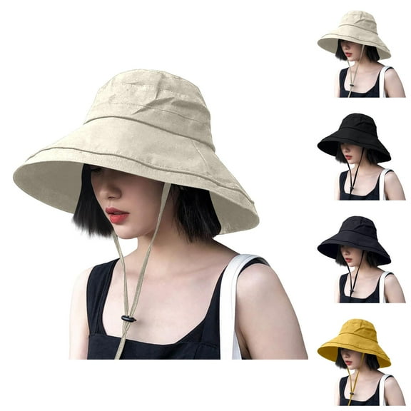 Wide Brim Bucket Hats for Women – Adjustable Packable Sun Hat UV Protection, Foldable Vacation Hat for Hiking, Beach, Pool, Camping and Travel