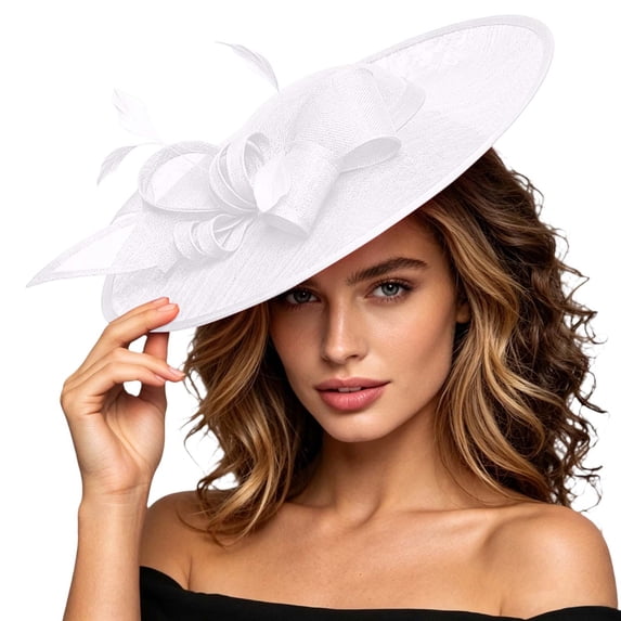 Wide Brim Derby Hat for Women - Elegant Kentucky Fascinator,Bridal Wedding Tea Party Formal Top Hats
