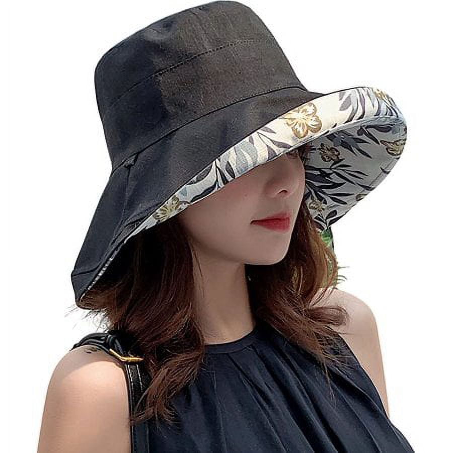 Elegant Mulberry Silk Sun Hats Flower Decor Thin Breathable Derby Bucket Hat Lightweight Summer Travel Beach Hats for Women Girls,SUN/UV Protection