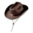 thumbnail image 1 of Wide Brim Cowboy Hat, Classic Western Retro Style – Sturdy for Outdoor Adventures & Casual Western-Inspired Outfits,Brown,One Size,Dailypoc, 1 of 3