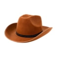 thumbnail image 1 of Wide Brim Cowboy Hat for Men and Women, Brown Cowboy Hatt for Men Stylish Western Hat for Parties and Outdoor Activities,One Size, 1 of 4