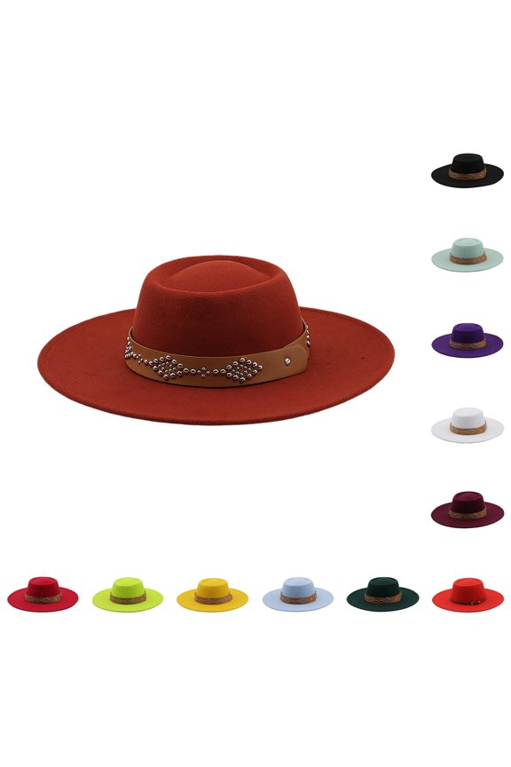 Wide Brim Cowboy Hat with Detail Oval for and Winter Outdoor Warm Tan Hats for Women One Size