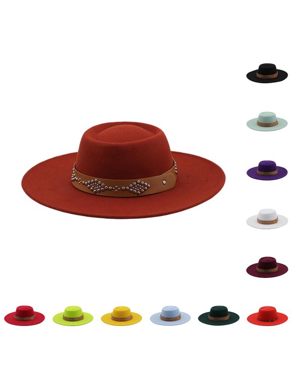 Wide Brim Cowboy Hat with Detail Oval for and Winter Outdoor Warm Tan Hats for Women One Size