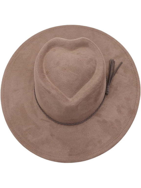 Wide Brim Fedora Hat for Men Women Big Rancher Felt Hat Boho Western Hat Flat Brim Hats