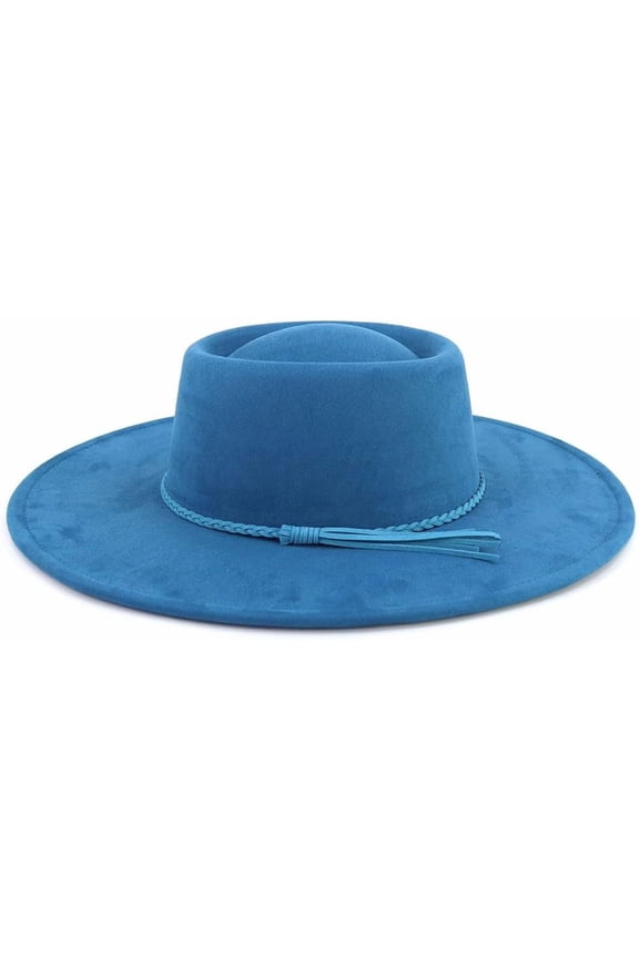 Wide Brim Fedora Hat for Men Women Big Rancher Felt Hat Pork Pie Jazz Hat