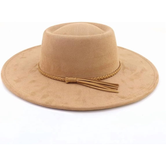 Wide Brim Fedora Hat for Men Women Big Rancher Felt Hat Pork Pie Jazz Hat
