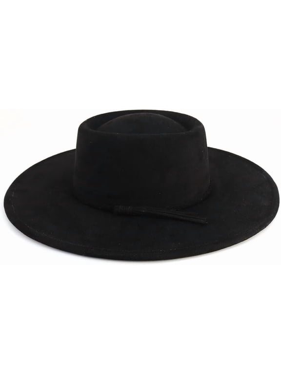 Wide Brim Fedora Hat for Men Women Big Rancher Felt Hat Pork Pie Jazz Hat