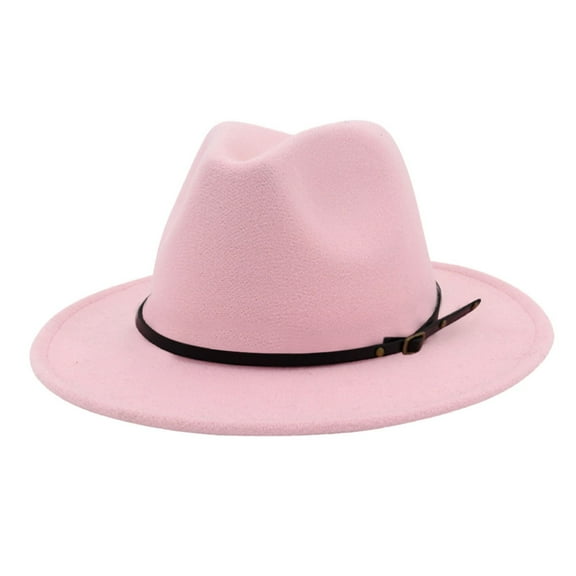 BWASD Wide Brim Fedora HatHat with Belt Men Women Uni Festival Spring Winter Wedding Prom HatSun Hat