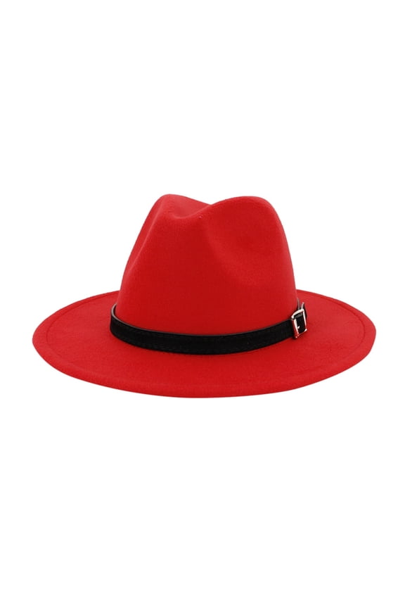 Wide Brim Fedora HatMen & Women Vintage Wide Hat with Belt Buckle Adjustable Outbacks HatsTea Party Hat
