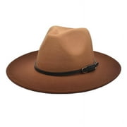 Wide Brim Fedora Hats for Women & Men Two Tone Felt Hat Gradient Dress Hat