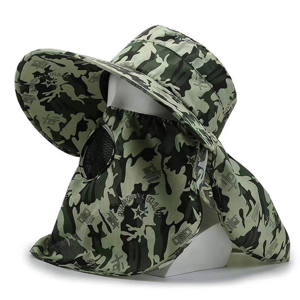 Wide Brim Fishing Hat For Men Breathable Mesh Beach Cap Camouflage Sun Uv  Protection Sun Hats 