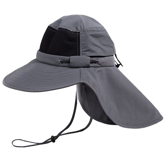 Wide Brim Fishing Sun Hat UV Protection Neck Cover Sun Protect Cap Wide Brim Neck Flap Fishing Cap for Travel Camping Hiking Boating