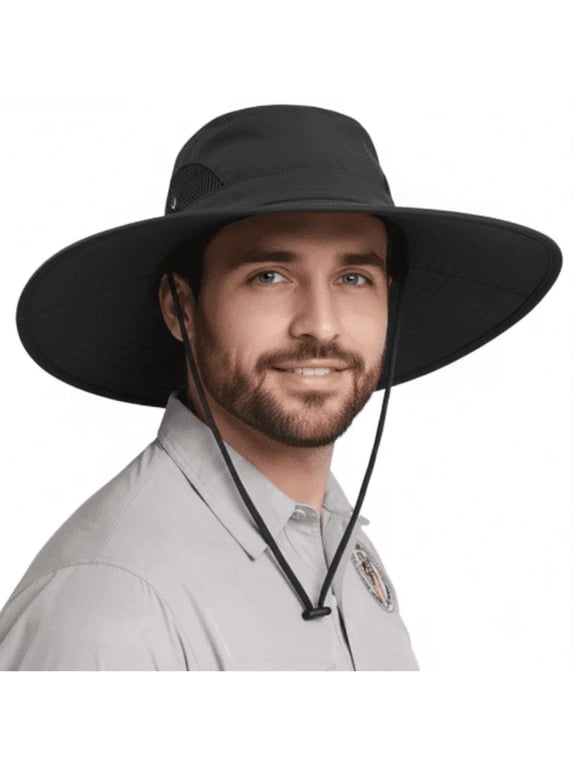 Wide Brim Fishing Sun Hat for Men Women, UPF 50+ Waterproof Bucket Boonie Hat Hiking Camping Safari Garden Beach