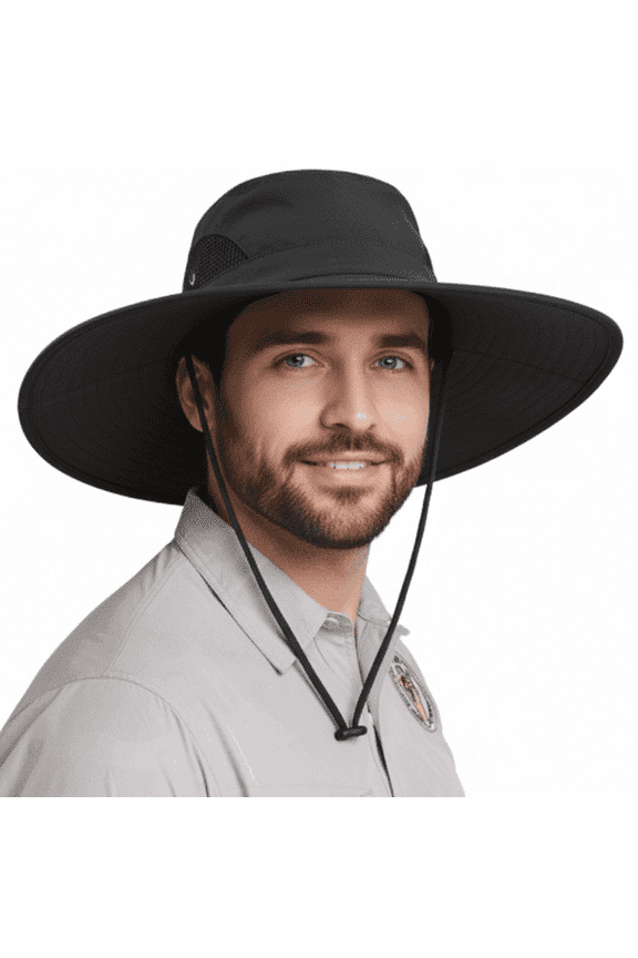 Wide Brim Fishing Sun Hat for Men Women, UPF 50+ Waterproof Bucket Boonie Hat Hiking Camping Safari Garden Beach