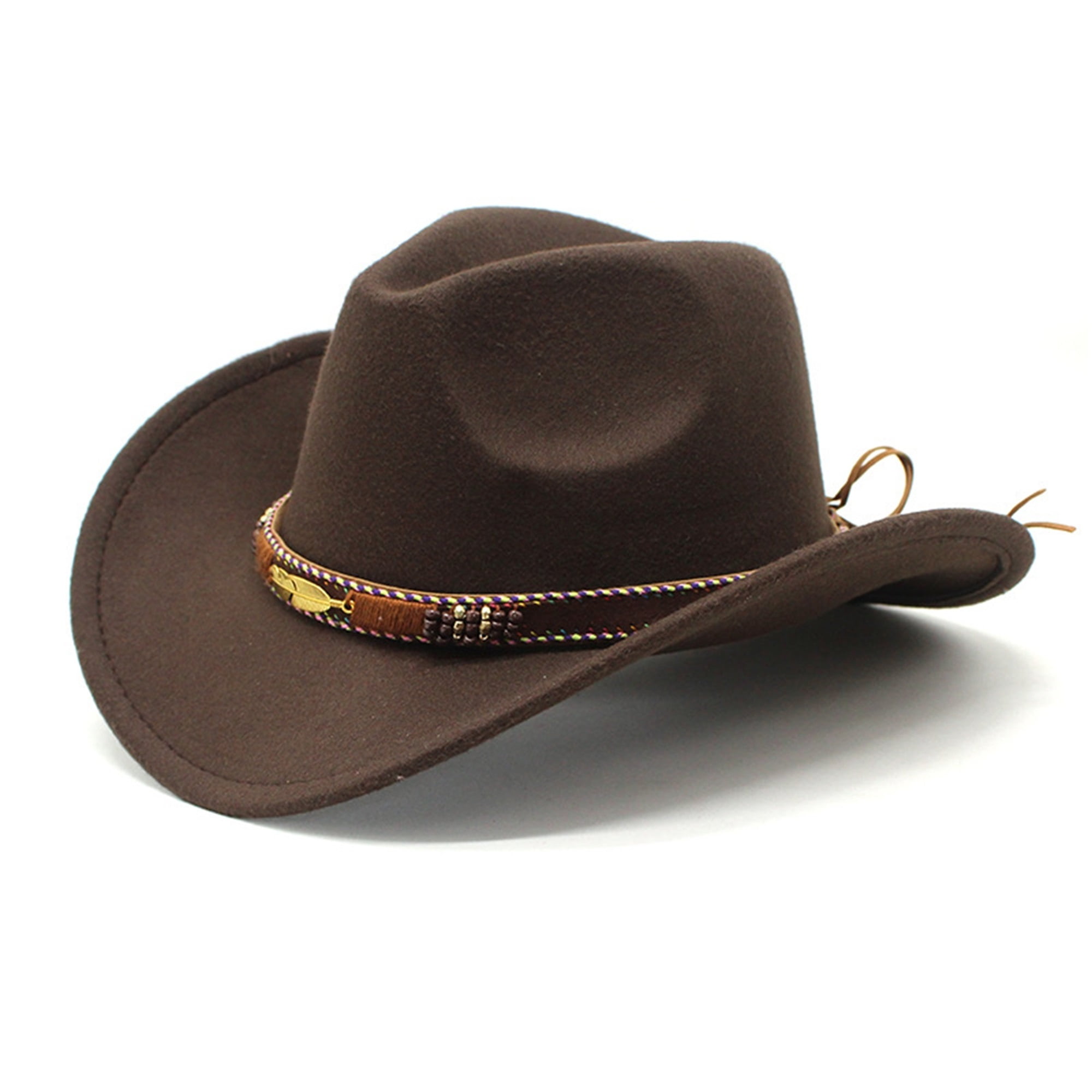Wide Brim Floppy Hat Western Hat Wool Felt Bowler Cap Classic Vintage ...
