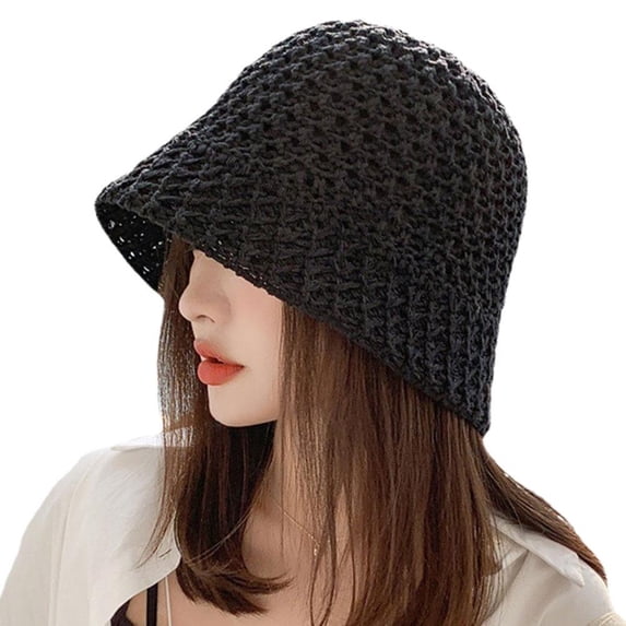 Wide Brim Floppy Summer Hat Folding Wide Brim Cap Sun Straw Beach Bucket Hat New O2H6
