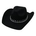thumbnail image 1 of Wide Brim Hat Summer Photo Props Western Cowboy Hat for Travel Beach Outdoor Black, 1 of 9
