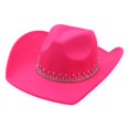 thumbnail image 1 of Wide Brim Hat Summer Photo Props Western Cowboy Hat for Travel Beach Outdoor Rose Red, 1 of 9