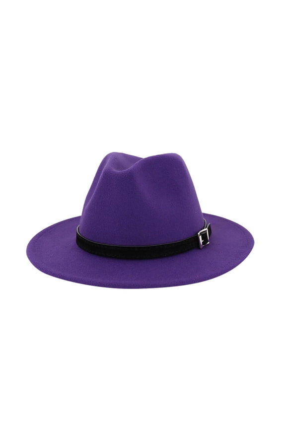 Wide Brim HatMen & Women Vintage Wide Hat with Belt Buckle Adjustable Outbacks HatsFedora Hat