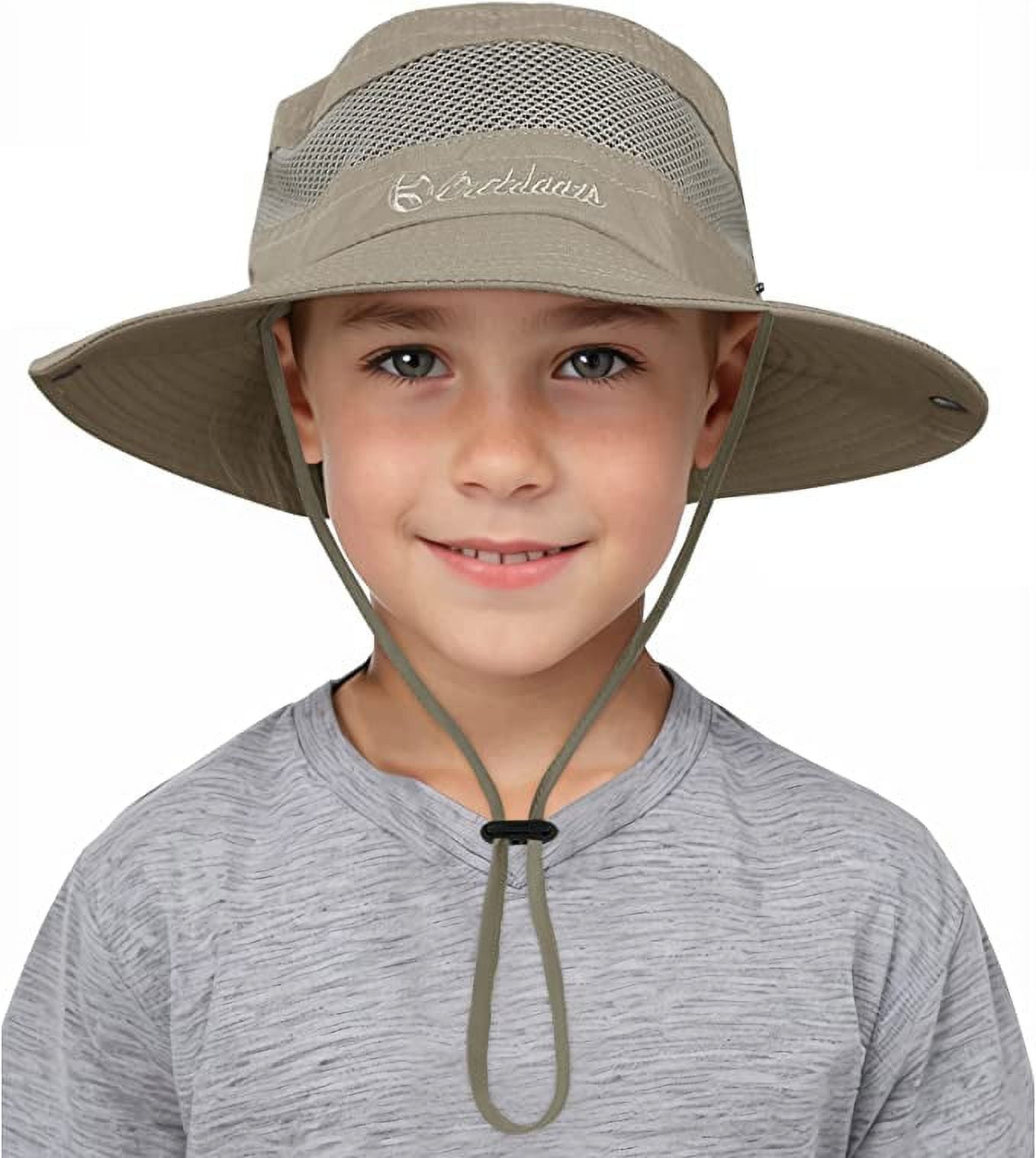 Western Cowgirl Youth UPF 50 Summer Sun Hat Wide Brim Kids Outdoor Mesh Cowboy Hat Beach Hiking Safari Hat Khaki Walmart