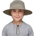 thumbnail image 1 of Wide Brim Hats Kids Outdoor Mesh Cowboy Hat UPF 50+ Summer Sun Hat Wide Brim Bucket Hat Beach Hiking Safari Hat Khaki, 1 of 8