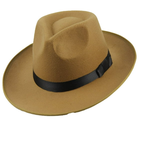 Wide Brim Hats for Women, Audhol Men Women Hard Wide Brim Panama Hat Autumn Vintage Cap Fedora Hats for Men Women Felt Jazz Hat Wide Brim Panama Hat with Belt Western Hats for Women Khaki One Size