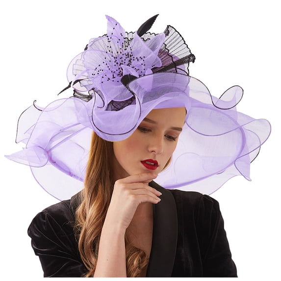 Wide Brim Hats for Women , Mens Sun Hat , Packable Beach Hat Elegant Women's Fascinator Hat for Garden Tea Parties and Wedding Events