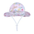 thumbnail image 1 of Wide Brim HatsCotton Kids Bucket Hat Ruffled Summer Sun Protection Beach Hat for Toddler Baby Girls Pink Flamingo 3-6 Months, 1 of 7