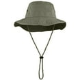 thumbnail image 1 of Wide Brim Hiking Fishing Safari Boonie Bucket Hats 100% Cotton UV Sun Protection For Men Women Outdoor Activities L/XL Olive, 1 of 7