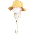 thumbnail image 1 of Wide Brim Hiking Fishing Safari Boonie Bucket Hats 100% Cotton UV Sun Protection For Men Women Outdoor Activities L/XL Yellow, 1 of 7