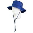 thumbnail image 1 of Wide Brim Hiking Fishing Safari Boonie Bucket Hats 100% Cotton UV Sun Protection For Men Women Outdoor Activities S/M Royal Blue, 1 of 7