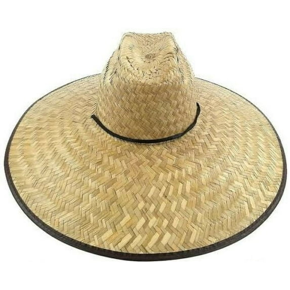 Double Weaved Hard Shell Natural Palm Straw HAT Sombrero BEACH GARDENING Pescador Made in Mexico