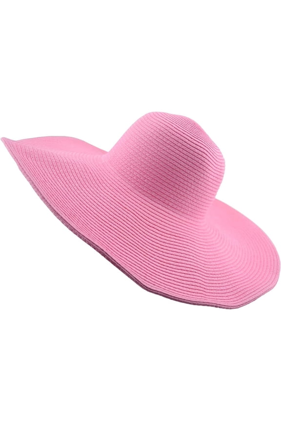 Wide Brim Roll-up Big Beautiful Solid Color Floppy Hat