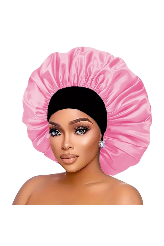 Wide Brim Satin Bonnet for Men and Women – High Elasticity Sleep Cap, Skin Care & Cooking Hat