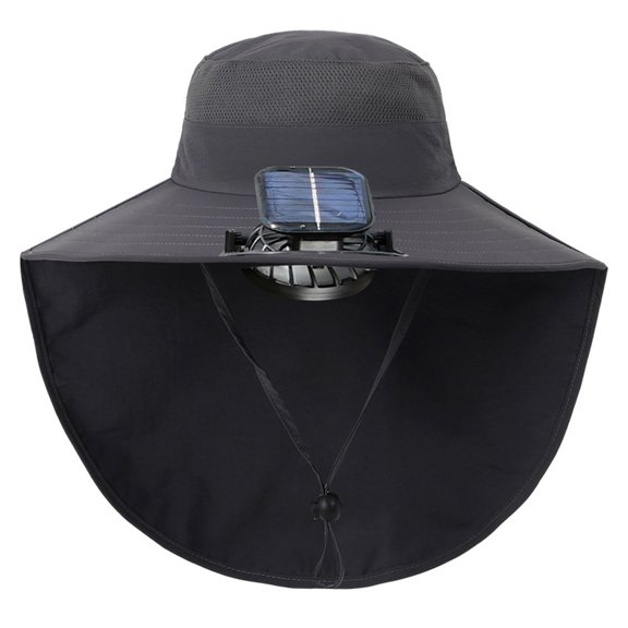 Wide Brim Solar Fan Hat for Children - UPF 50  Outdoor Fishing Hat with Dual Powered Fans, Solar & USB Charging Sun Hat with Neck Cover, Breathable Summer Sun Protection