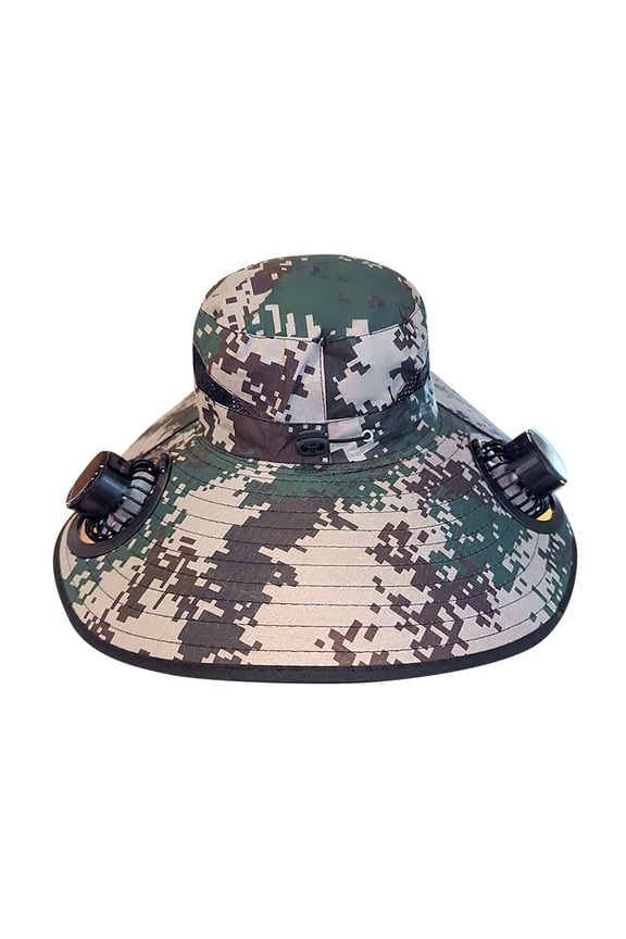 Wide Brim Solar Fan Sun Hat For Men, Breathable Sun Protection Cooling Cap, For Fishing Hiking Camping, Outdoor Summer Sun Hat