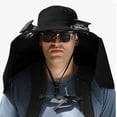 thumbnail image 1 of Wide Brim Solar Fan Sun Hat For Men, Breathable Sun Protection Cooling Cap With 2 Solar Fan, USB Rechargeable Fan Sun Hat For Fishing Hiking Camping, 2 Charging Mode Outdoor Summer Sun Hat, 1 of 7