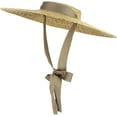 thumbnail image 1 of Wide Brim Straw Hat Women: Womens Straw Hat, Flat Top Sun Hat with Adjustable Chin Strap, for Beach Garden Party, 1 of 11