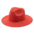thumbnail image 1 of Wide Brim-Straw Panama Hat, Beach Sun Hat, Men And Women Ccouple Hats, Belt Buckle Fedora, SHANGJUE, 1 of 10