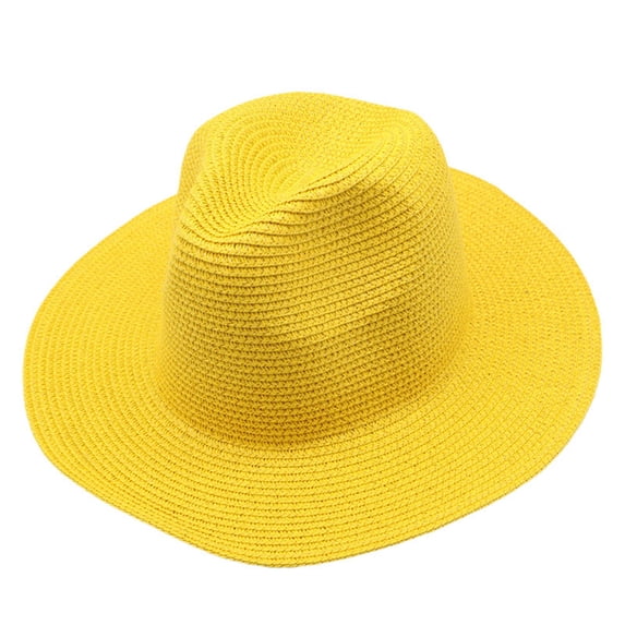 Wide Brim Straw Panama Hat with Foldable Design, Unisex Summer Sun Headwear, Beach Vacation Travel Accessory