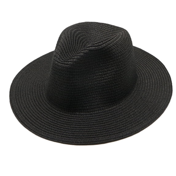 Wide Brim Straw Panama Hat with Foldable Design, Unisex Summer Sun Headwear, Beach Vacation Travel Accessory