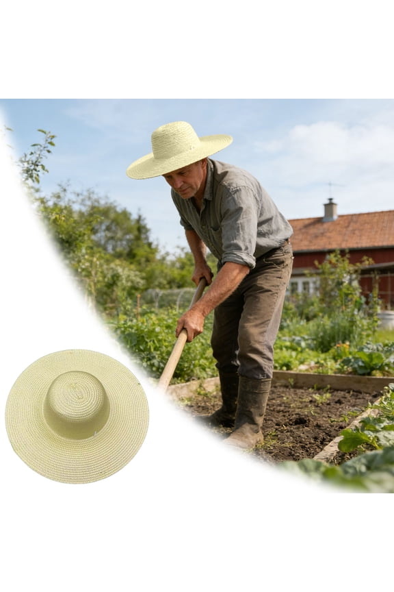 Wide Brim Straw Sun Hat for Men Women, UPF 50+ UV Protection Breathable Straw Hat, Lightweight Packable Gardening Hat for Outdoor Farming, Beach, Hiking, Summer Accessories
